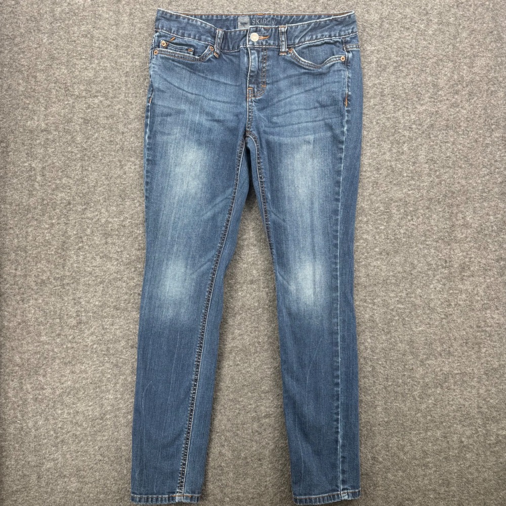 Mossimo Skinny Premium Denim Jeans Womens 6S Medium Wash Blue Fit 4 Mid Rise
